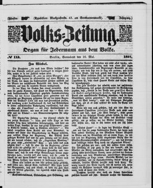 Volks-Zeitung on May 16, 1857