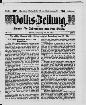 Volks-Zeitung on May 21, 1857