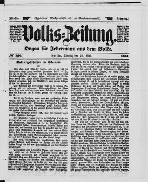 Volks-Zeitung vom 26.05.1857