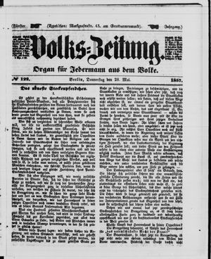 Volks-Zeitung vom 28.05.1857