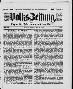 Volks-Zeitung on Jun 3, 1857