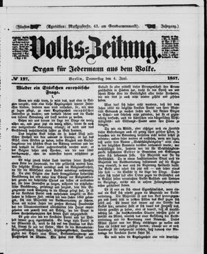 Volks-Zeitung on Jun 4, 1857