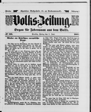 Volks-Zeitung vom 05.06.1857