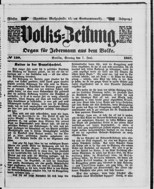 Volks-Zeitung vom 07.06.1857