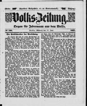 Volks-Zeitung vom 17.06.1857