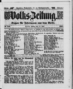 Volks-Zeitung vom 19.06.1857