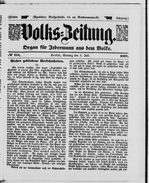 Volks-Zeitung vom 05.07.1857