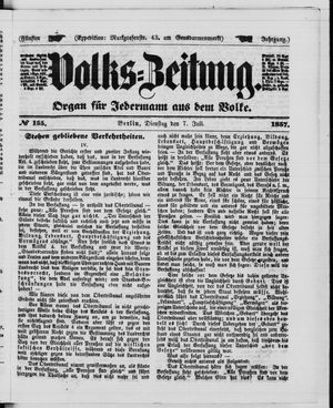Volks-Zeitung vom 07.07.1857
