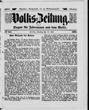 Volks-Zeitung vom 14.07.1857