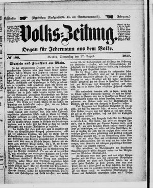 Volks-Zeitung on Aug 27, 1857