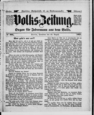 Volks-Zeitung vom 29.08.1857