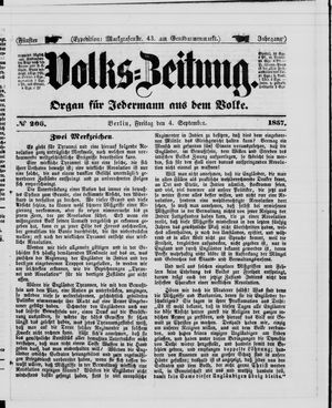 Volks-Zeitung vom 04.09.1857