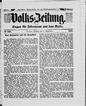 Volks-Zeitung vom 08.09.1857