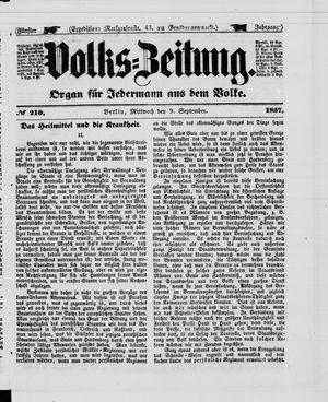 Volks-Zeitung vom 09.09.1857