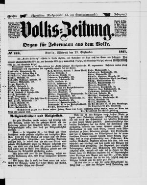 Volks-Zeitung vom 23.09.1857