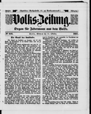 Volks-Zeitung vom 14.10.1857