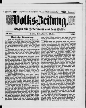 Volks-Zeitung vom 30.10.1857