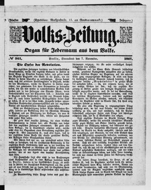 Volks-Zeitung vom 07.11.1857