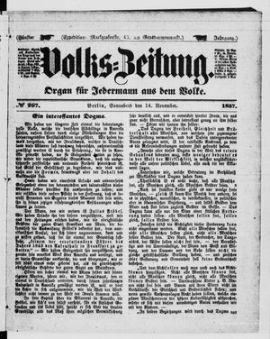 Volks-Zeitung on Nov 14, 1857
