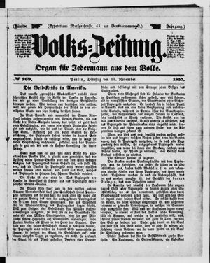 Volks-Zeitung vom 17.11.1857