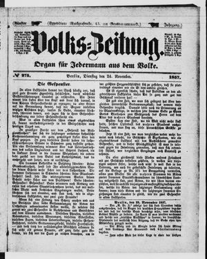 Volks-Zeitung vom 24.11.1857