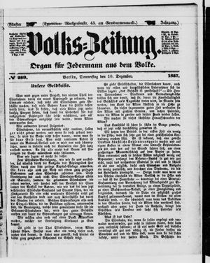 Volks-Zeitung on Dec 10, 1857