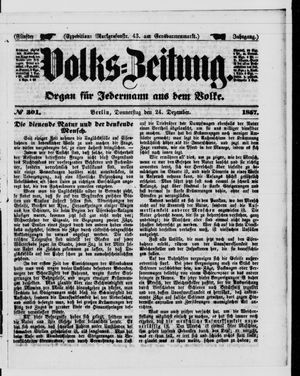 Volks-Zeitung vom 24.12.1857