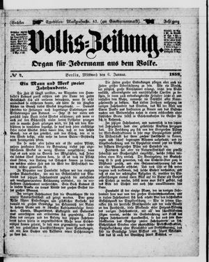 Volks-Zeitung vom 06.01.1858