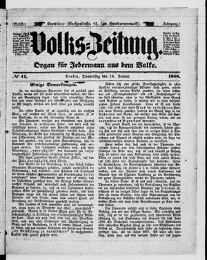 Volks-Zeitung vom 14.01.1858