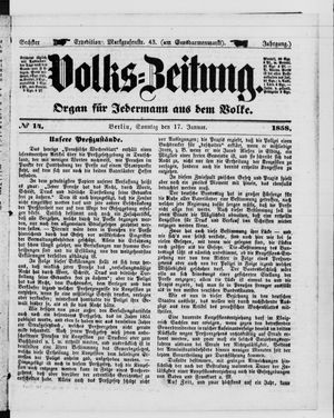 Volks-Zeitung on Jan 17, 1858