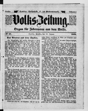 Volks-Zeitung vom 19.01.1858