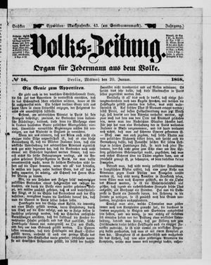 Volks-Zeitung vom 20.01.1858