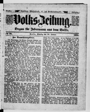 Volks-Zeitung vom 26.01.1858