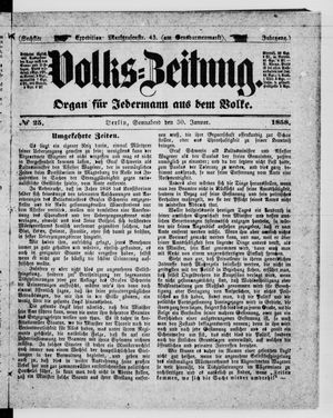 Volks-Zeitung vom 30.01.1858