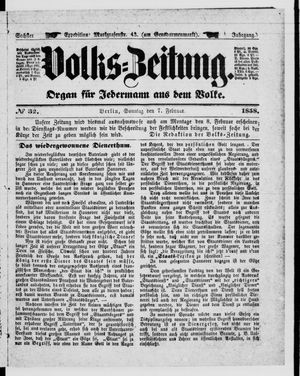 Volks-Zeitung vom 07.02.1858
