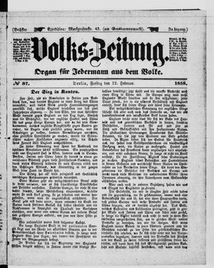 Volks-Zeitung on Feb 12, 1858