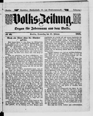 Volks-Zeitung vom 25.02.1858