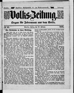 Volks-Zeitung on Feb 26, 1858