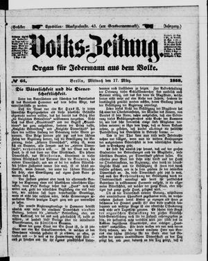 Volks-Zeitung vom 17.03.1858