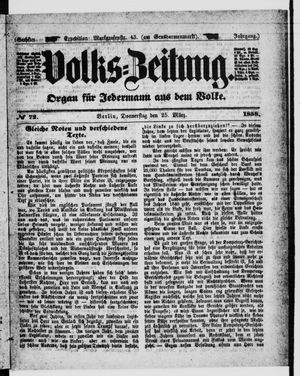 Volks-Zeitung vom 25.03.1858