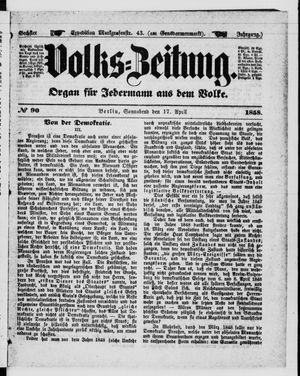 Volks-Zeitung on Apr 17, 1858