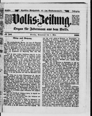 Volks-Zeitung vom 01.05.1858