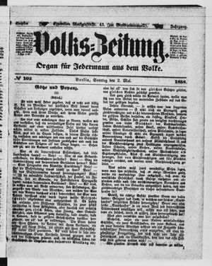 Volks-Zeitung vom 02.05.1858