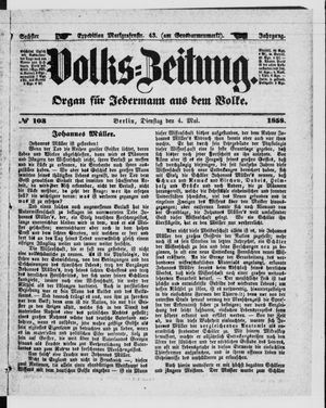 Volks-Zeitung vom 04.05.1858