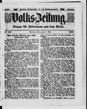 Volks-Zeitung vom 07.05.1858