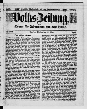 Volks-Zeitung vom 11.05.1858