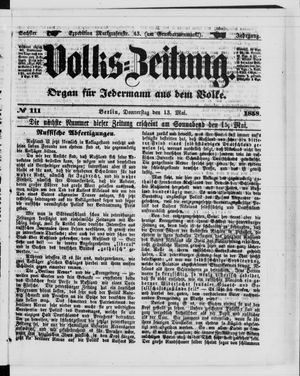 Volks-Zeitung on May 13, 1858