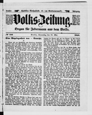 Volks-Zeitung vom 20.05.1858
