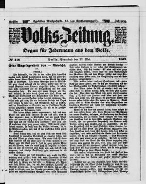 Volks-Zeitung vom 22.05.1858