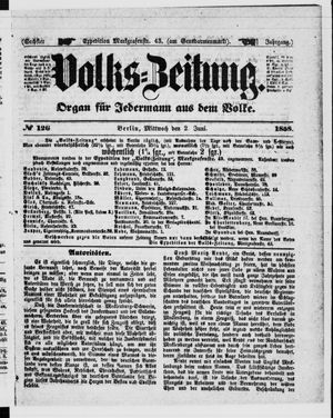 Volks-Zeitung vom 02.06.1858